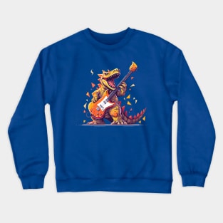 dinosaur guitarist Crewneck Sweatshirt